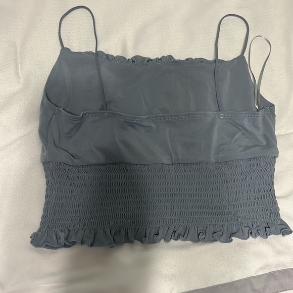Blue Ruffle Crop Top - Picture 2 of 2